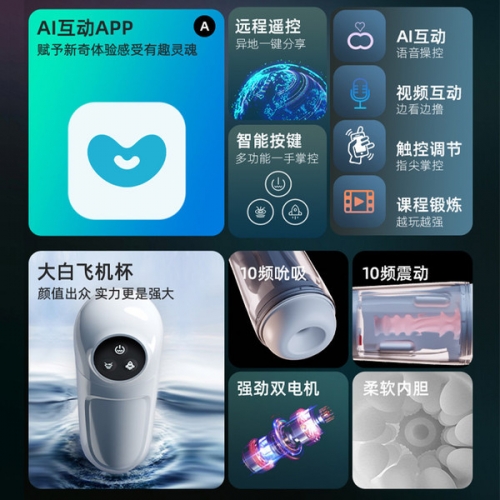 GALAKU 大白 APP互聯/吮吸/震動 飛機杯